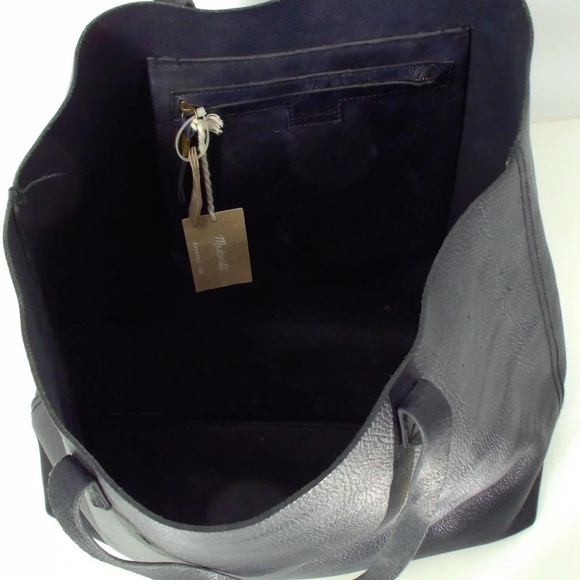 Madewell The Essential Tote Bag Black Leather Shoulder Office Work Minimalist - Picture 11 of 14